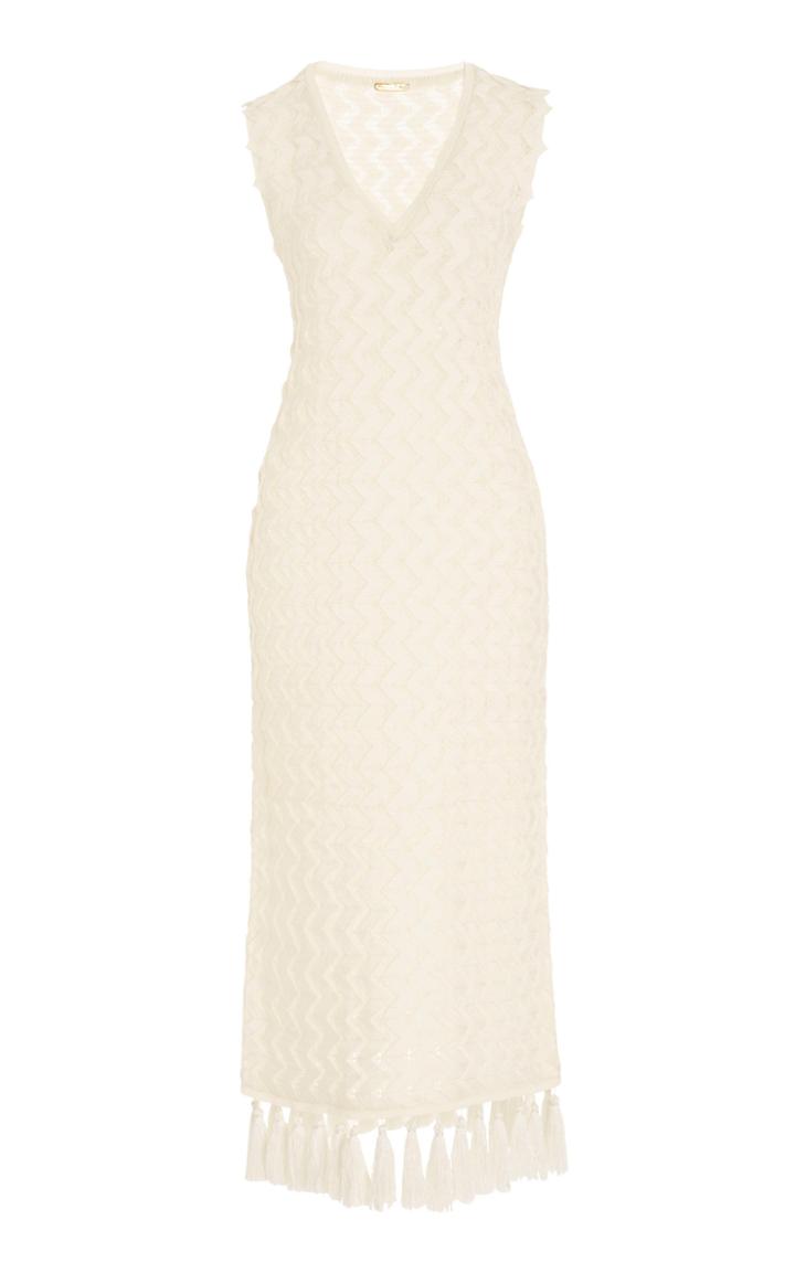 Pepa Pombo Ocean Side Tassel Hem Dress