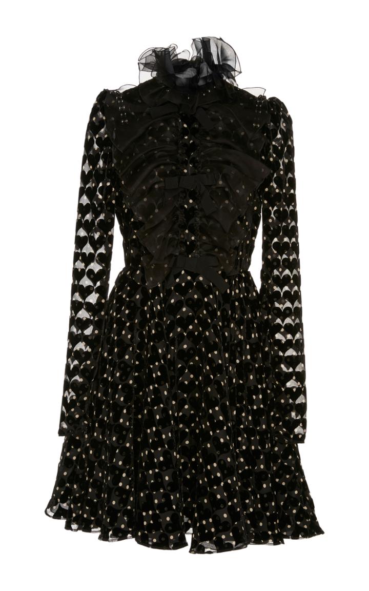 Giambattista Valli Long Sleeve Heart Motif Dress
