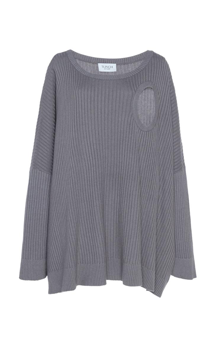 Moda Operandi Tuinch Silk-cashmere Ribbed-knit Cutout Sweater Size: M