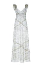 Giambattista Valli V-neck Flounced Column Dress