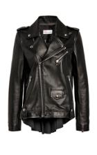 Red Valentino Pleated Leather Biker Jacket