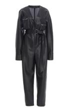 Lapointe Belted Faux Leather Tapered Jumpsuit