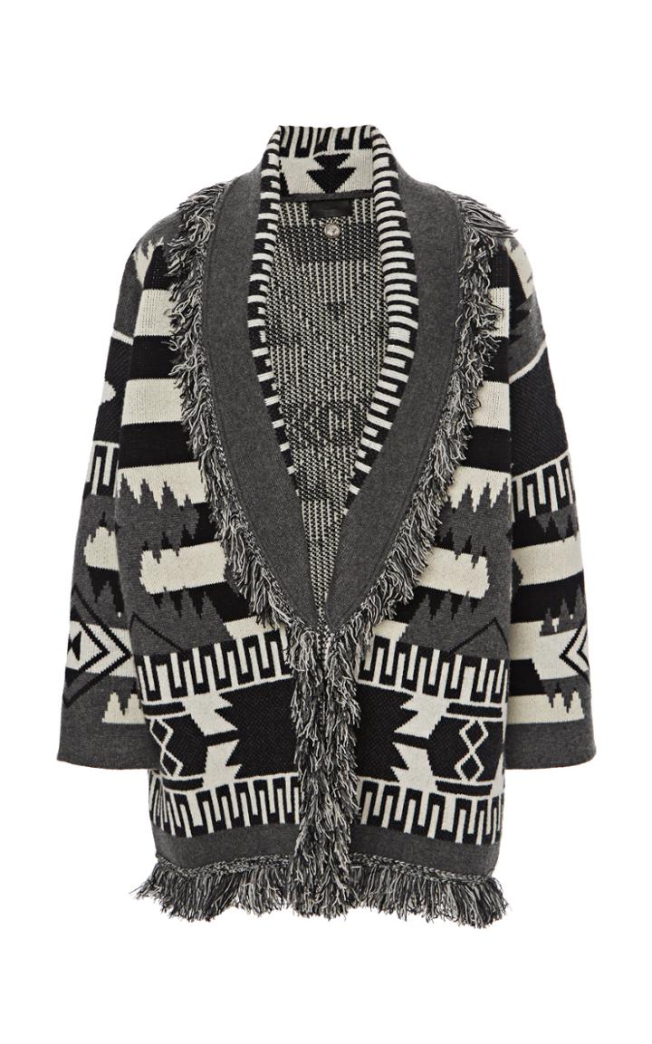 Moda Operandi Alanui Icon Grunge Striped Jacquard-knit Cashmere Cardigan