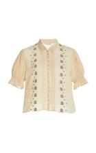 Moda Operandi Bytimo Embroidered Lace-trimmed Blouse