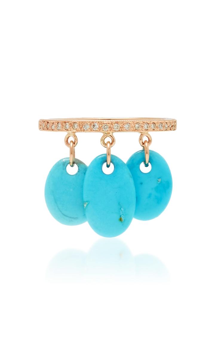 Jacquie Aiche 3 Flat Turquoise Slice Shaker Ring