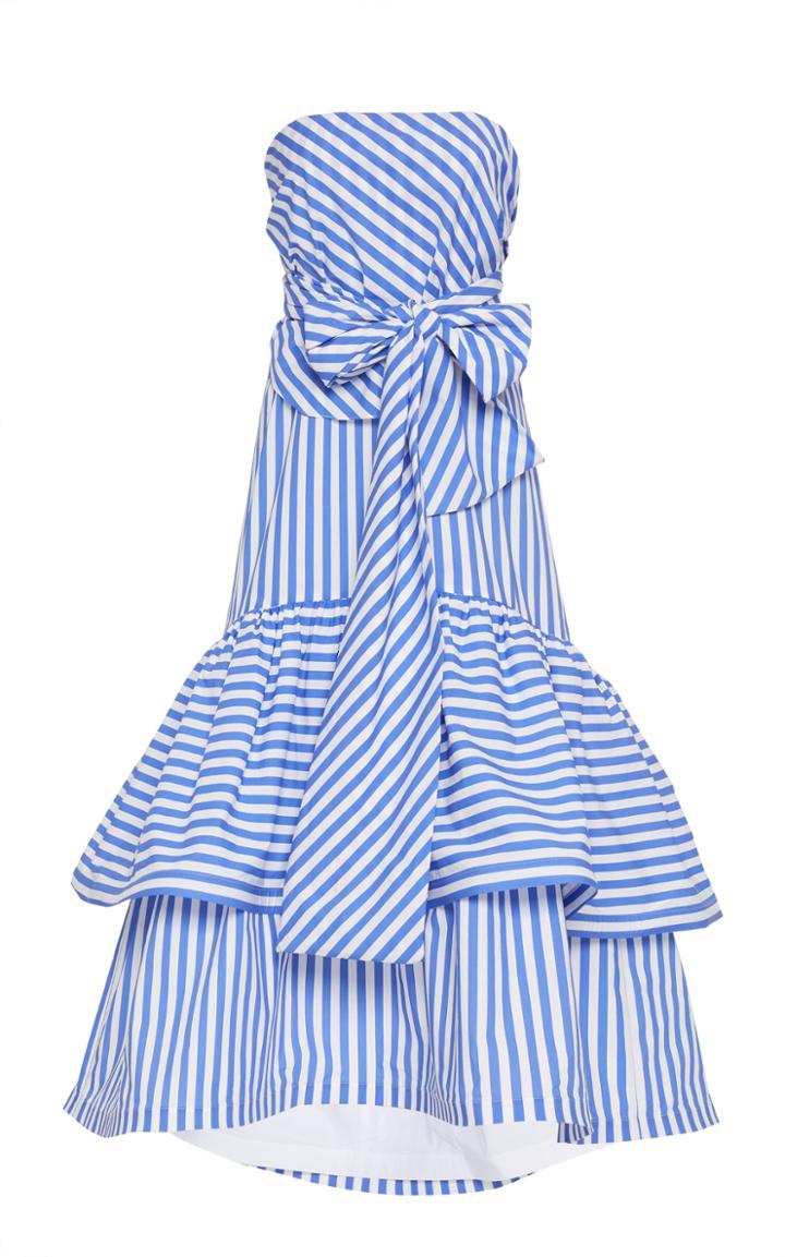 Moda Operandi Silvia Tcherassi Allerona Striped Cotton Strapless Dress