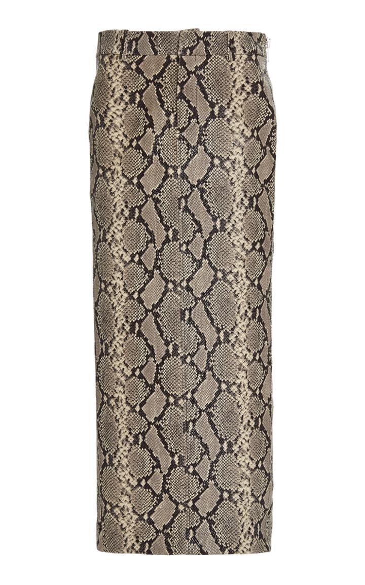 Alexander Wang Snake-effect Leather Midi Skirt