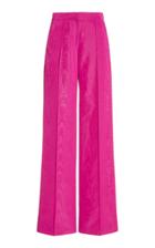 Moda Operandi Oscar De La Renta High-rise Cotton-blend Moir Straight-leg Pants