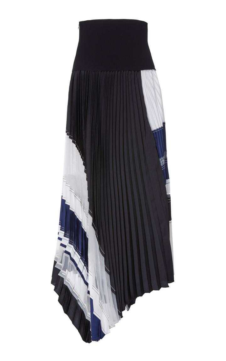 3.1 Phillip Lim Pleated Block-print Midi Skirt
