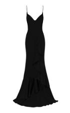 Alex Perry Carrie Satin Ruffle Gown