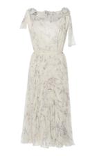 Luisa Beccaria Georgette Plisse Sleeveless Floral Dress