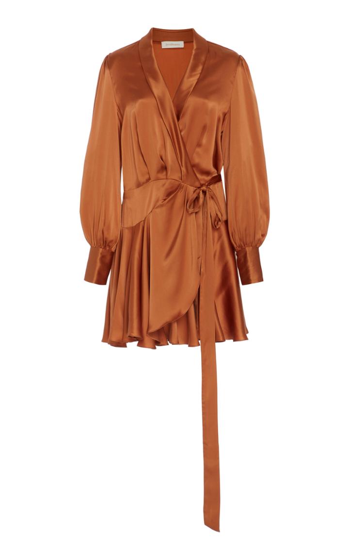 Zimmermann Wrap-effect Silk-satin Mini Dress