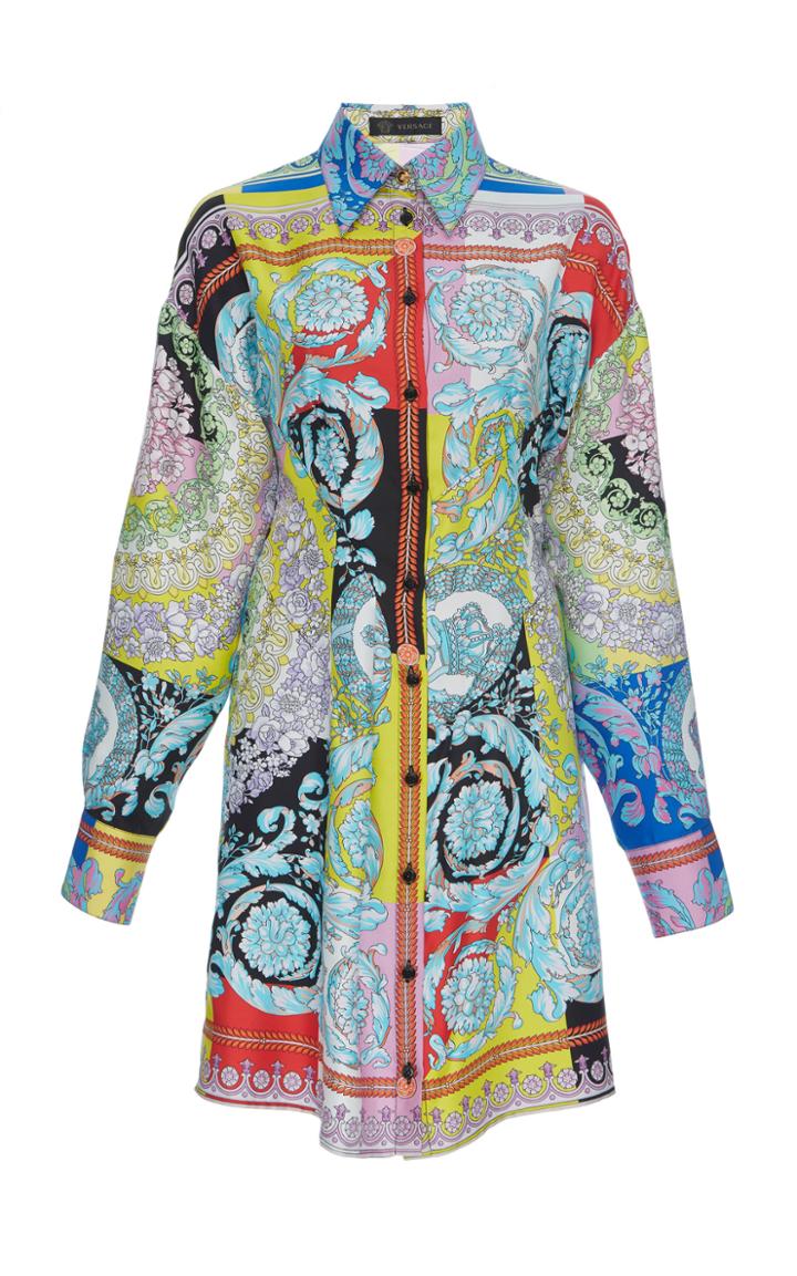 Versace Printed Silk Shirt Dress