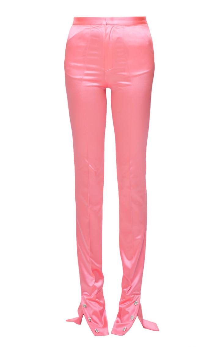 Moda Operandi Mach & Mach Pink Stretchy Pants With Crystal Buttons