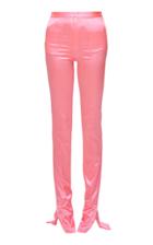 Moda Operandi Mach & Mach Pink Stretchy Pants With Crystal Buttons