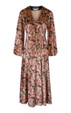 Rotate Beatrix Floral-print Velvet Wrap Dress
