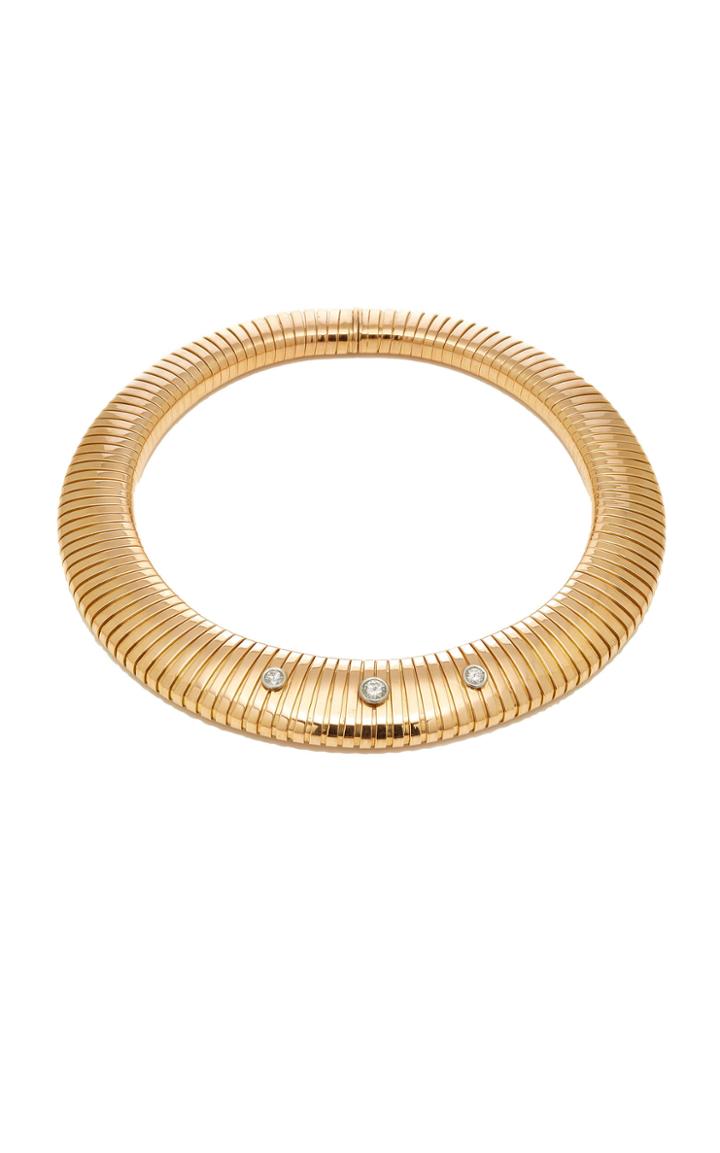 Vintage Bulgari 18k Rose Gold Diamond Snake Link Necklace