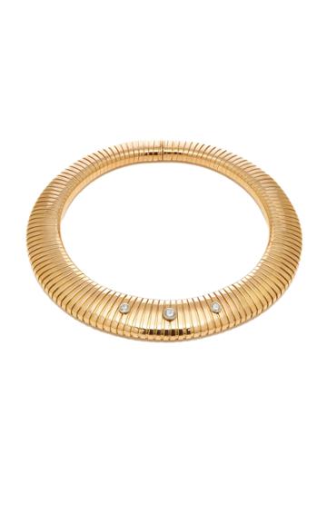 Vintage Bulgari 18k Rose Gold Diamond Snake Link Necklace