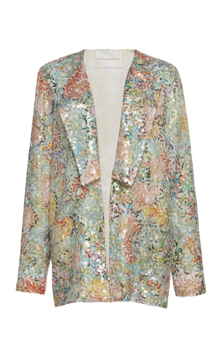 Sandra Mansour Reine De La Nuit Floral Sequin Jacket