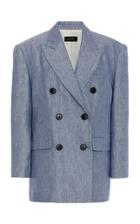 Isabel Marant Lhermine Wool And Cotton-linen Double-breasted Blazer