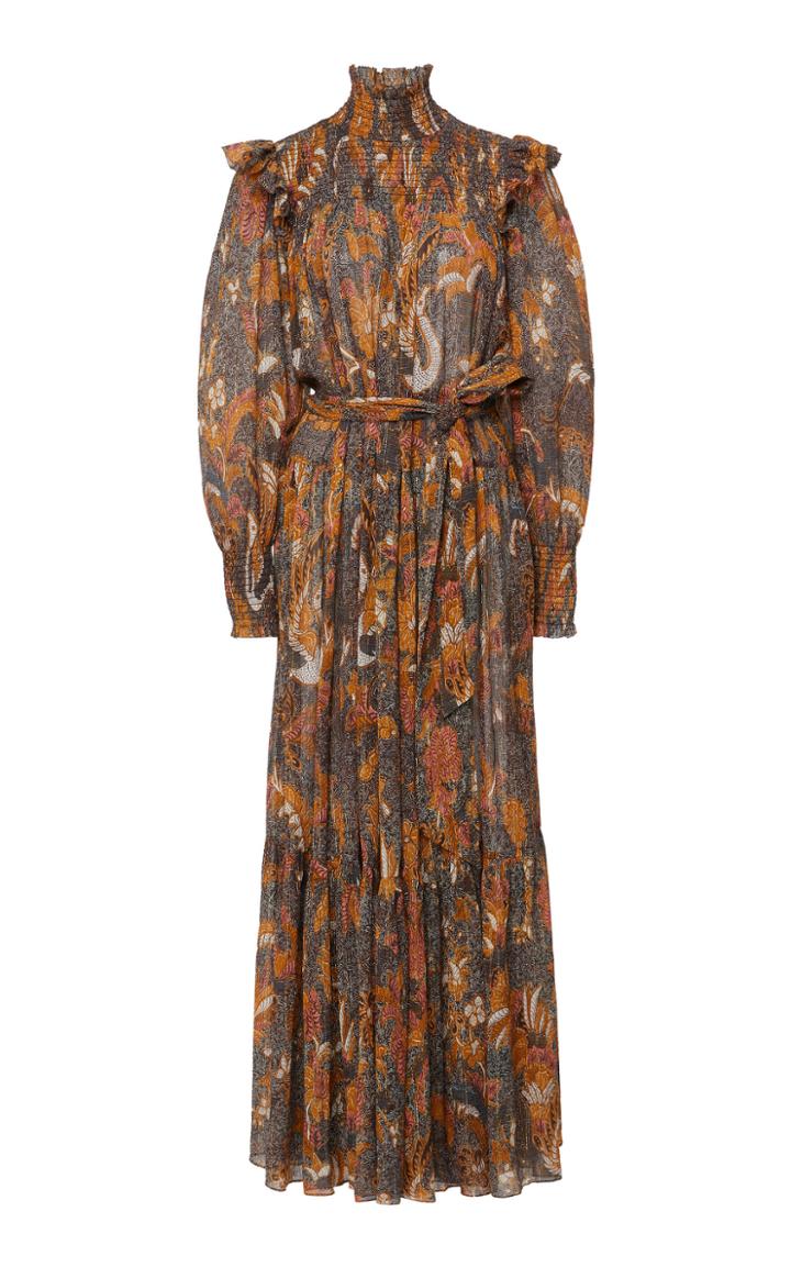 Ulla Johnson Constantine Turtleneck Cotton-silk Maxi Dress