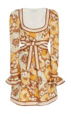 Zimmermann Cutout Floral-print Linen Mini Dress