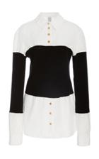 Rosie Assoulin Long Sleeve Shirt With Ribbed Bodice