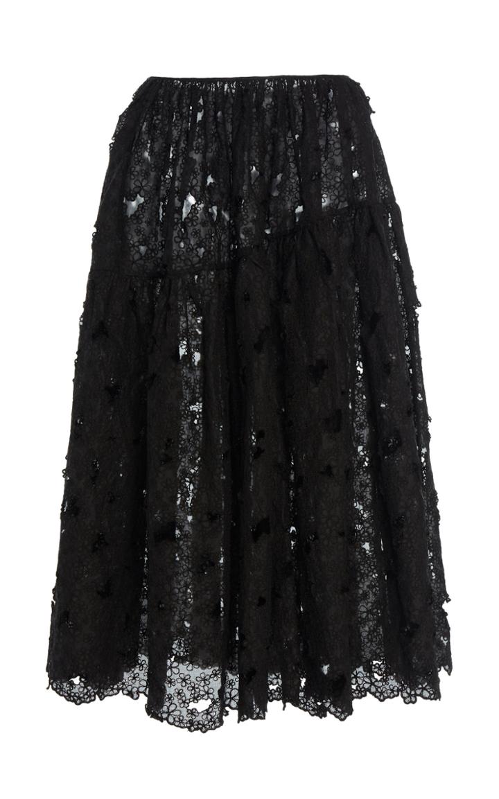 Cecilie Bahnsen Silk Lace Rosie Midi Skirt