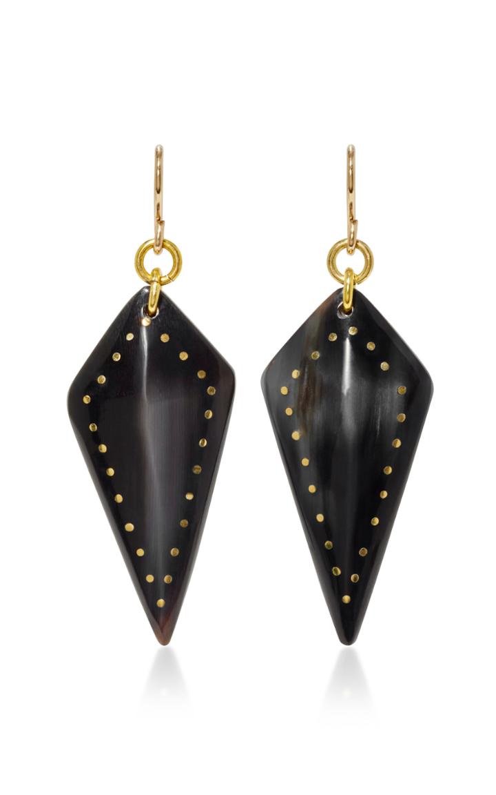 Ashley Pittman Radi Horn And Bronze Earrings