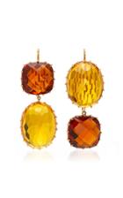 Renee Lewis Antique Citrine 2-point Drop Earrings
