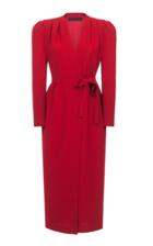 Ulyana Sergeenko Demi Couture Long Sleeve Wrap Midi Dress