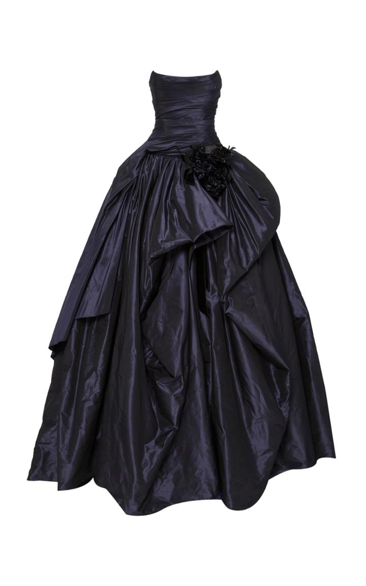 Marchesa Strapless Taffeta Gown