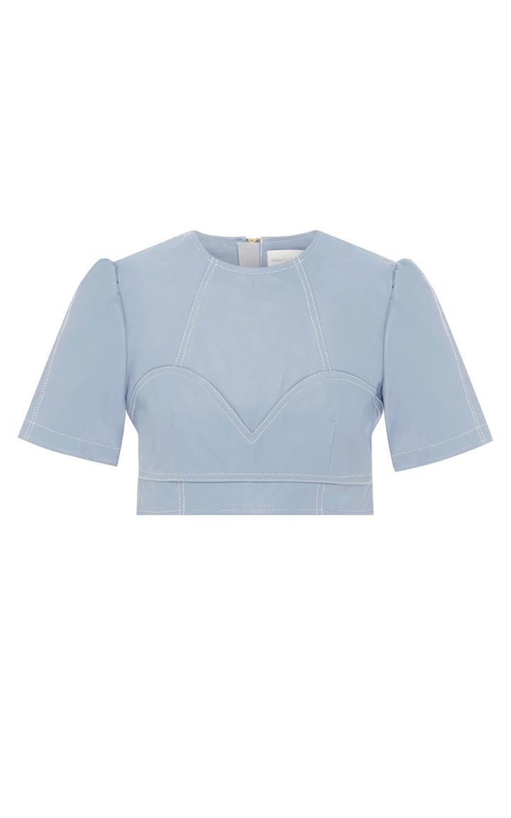 Alice Mccall Incantations Lamb Leather Crop Top