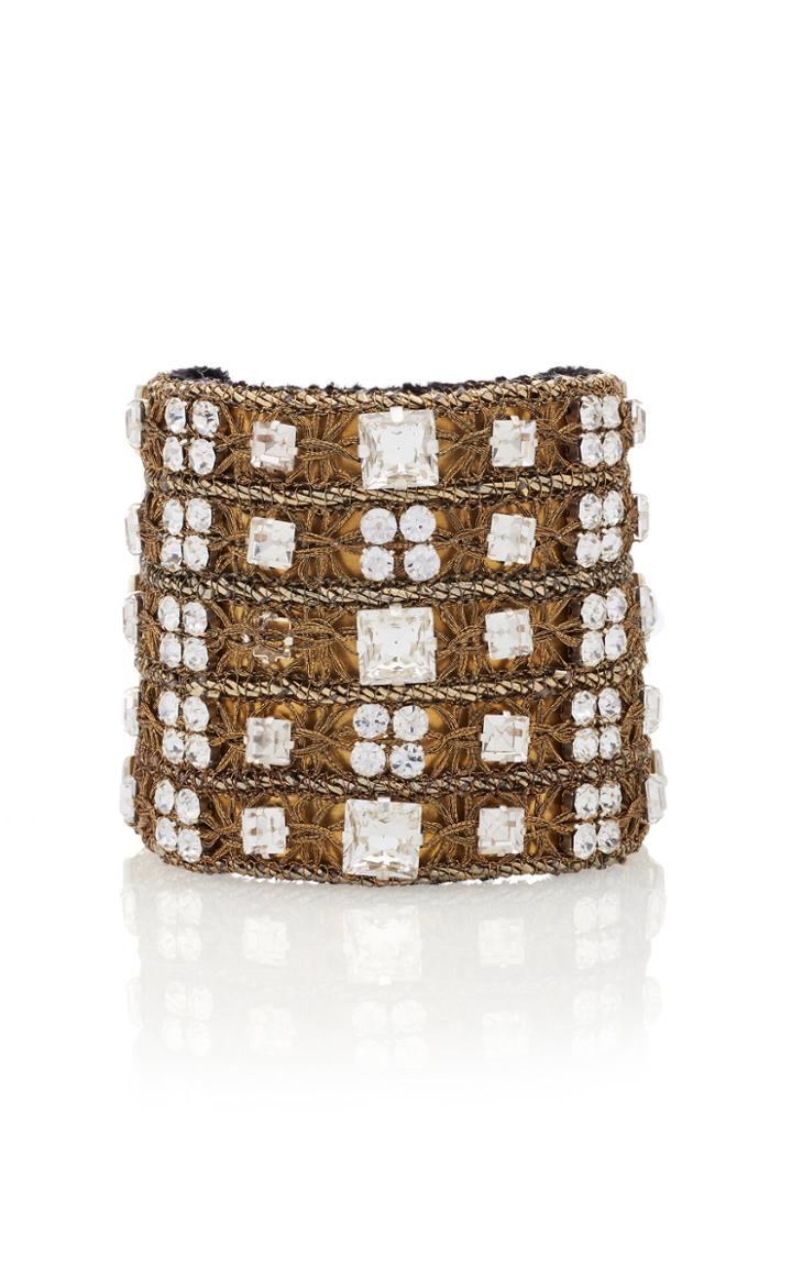 Rebecca De Ravenel Carmen Gold-plated Crystal Cuff