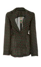 Roopa Hanka Printed Silk Jacket With Tie Up