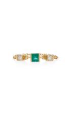 Yi Triplet 18k Gold Emerald And Diamond Chain Ring