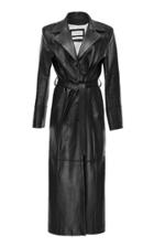 Situationist Belted Leather Trench Coat