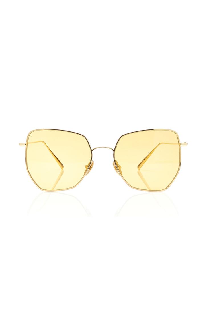 Kaleos Eyehunters Boggs Square-frame Gold-tone Sunglasses