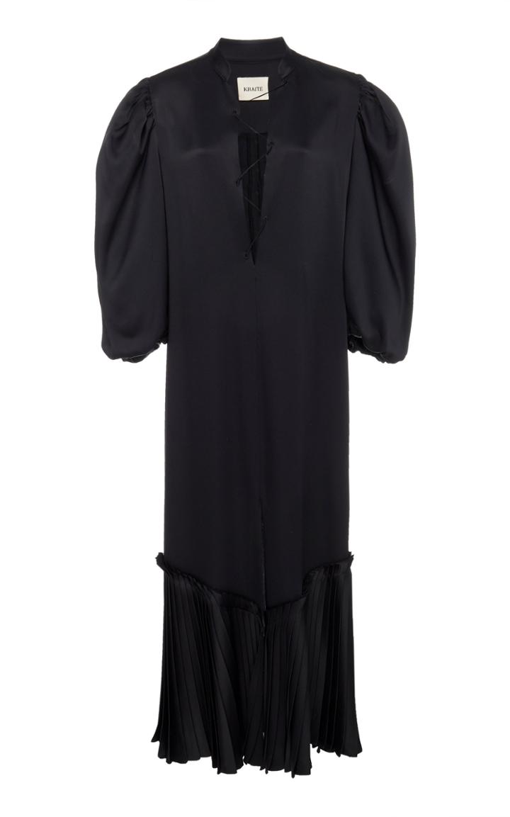 Khaite Bianca Lace-up Satin Maxi Dress