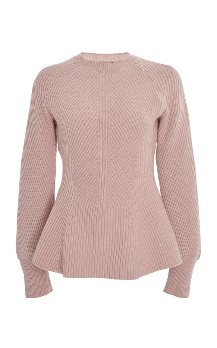 Alberta Ferretti Wool-cashmere Peplum Knit Sweater
