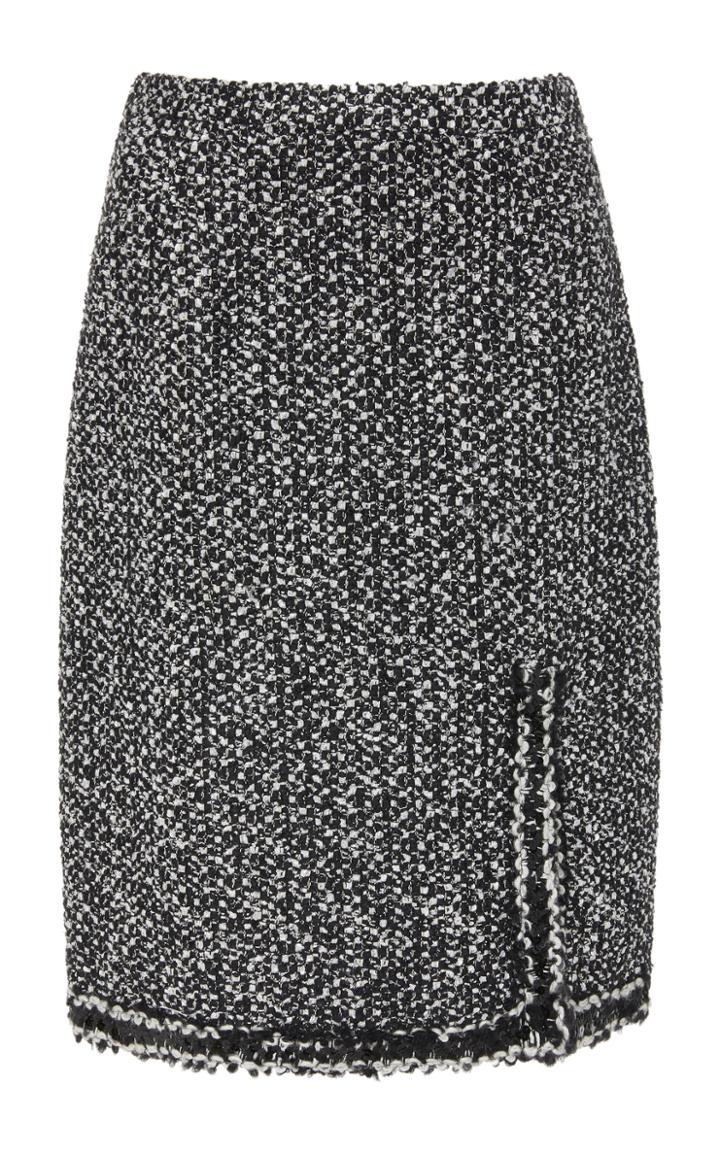 Giambattista Valli Frayed Tweed Midi Skirt