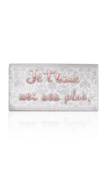 Preciously Paris Je T'aime Moi Non Plus Jacquard Silk Clutch