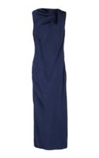 Marina Moscone Draped Crepe De Chine Sleeveless Caftan