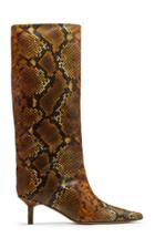 Miista Jenara Snake-effect Leather Knee Boots