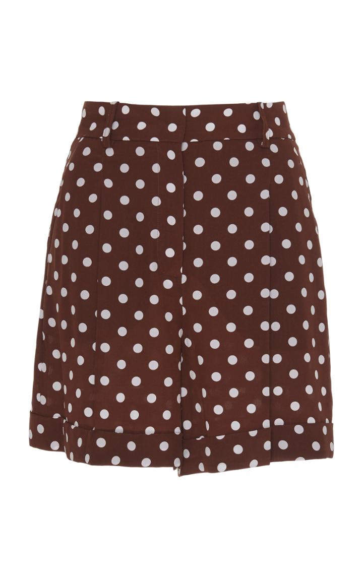 Michael Kors Collection Printed Crepe De Chine Shorts