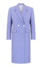 Amal Al Mulla Long Blue Crepe Straight Cut Blazer