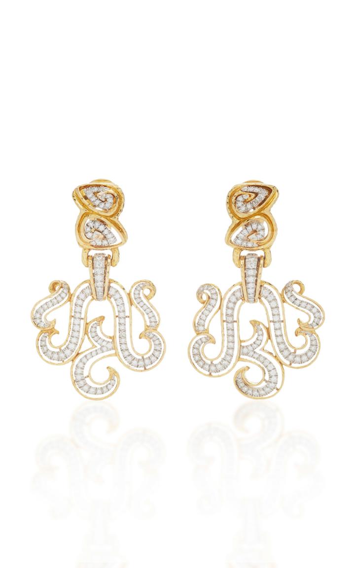 David Webb Scroll Earrings