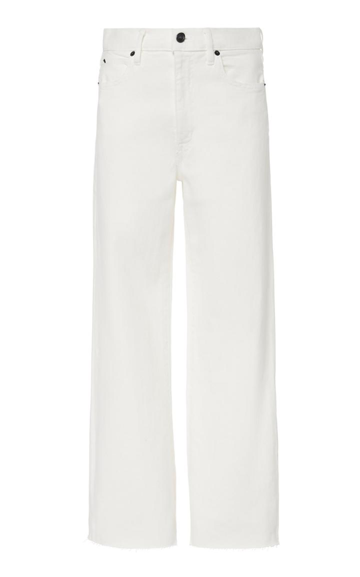 Slvrlake Grace Cropped Frayed High-rise Wide-leg Jeans Size: 26