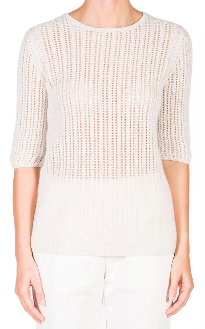 Moda Operandi Agnona Elbow-length Cashmere-linen Crewneck