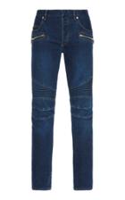 Balmain Ribbed Slim-fit Denim Jeans Size: 30